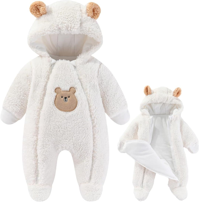 Baby Thick Winter Hooded Romper Jumpsuit F1704