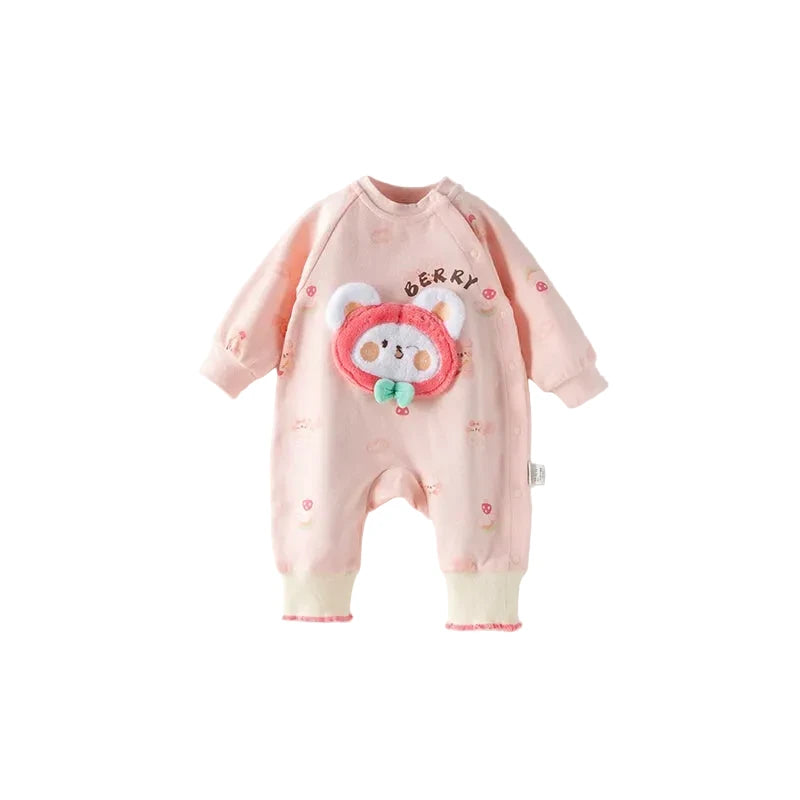 Baby Long-Sleeve Fleece Romper Jumpsuit