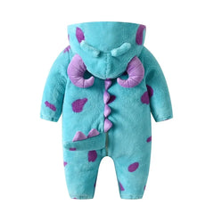 Baby Kids Thick Winter Hooded Fleece Romper Jumpsuit