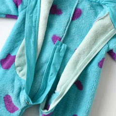 Baby Kids Thick Winter Hooded Fleece Romper Jumpsuit