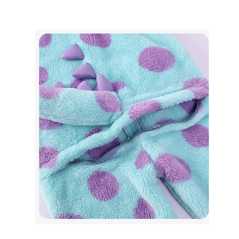 Unisex Family Monster Warm Fleece Cosplay Jumpsuit